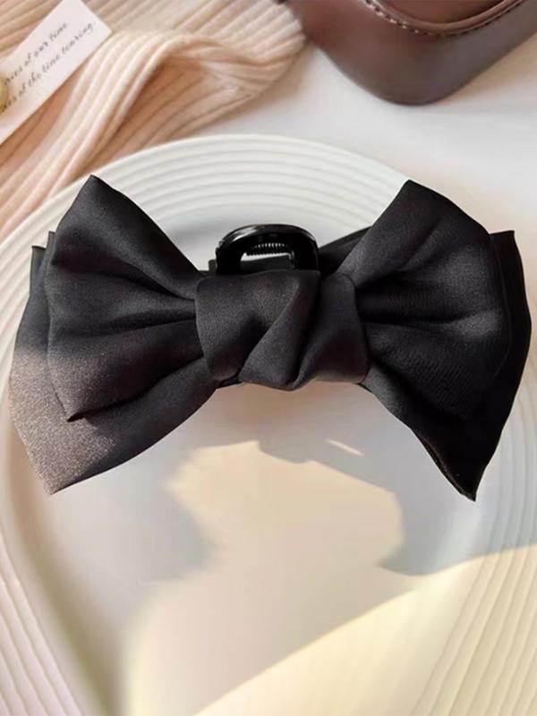 Women's Elegant Bowknot Design Hair Claw Clip, White Claw Clip, Minimalist Elegant Plain Easy Grasping Hair Claw for Daily Use, Fashion All-match Hair Accessories 6