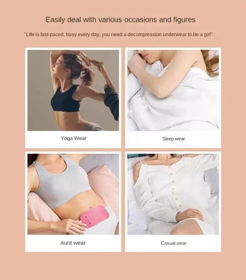 Product Introduction of Women Seamless Silk Bra Removable Chest Pad Lifting Underwear No Steel Ring Breathable 5