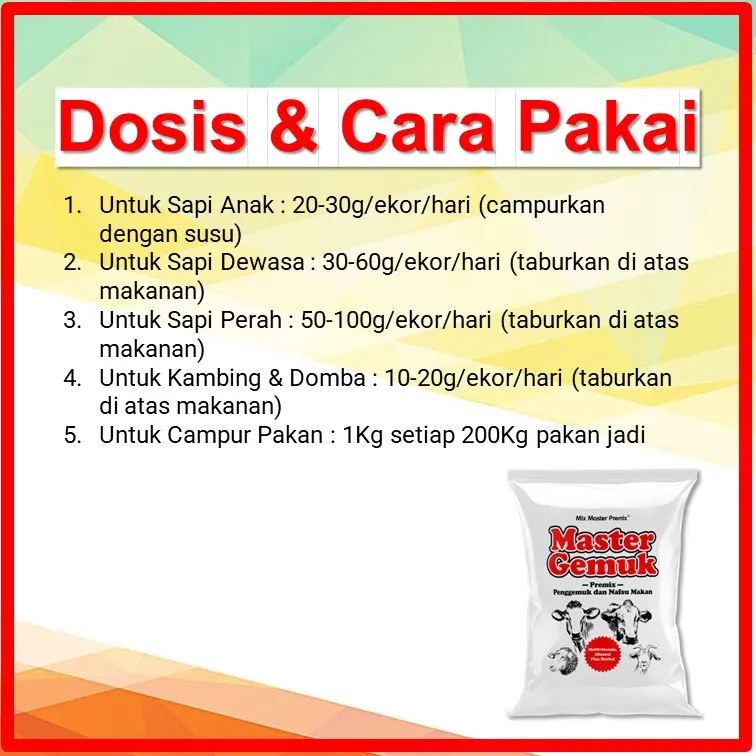 Master Gemuk - Suplemen Pakan Vitamin Mineral Untuk Penggemukan Sapi Kambing Domba 3