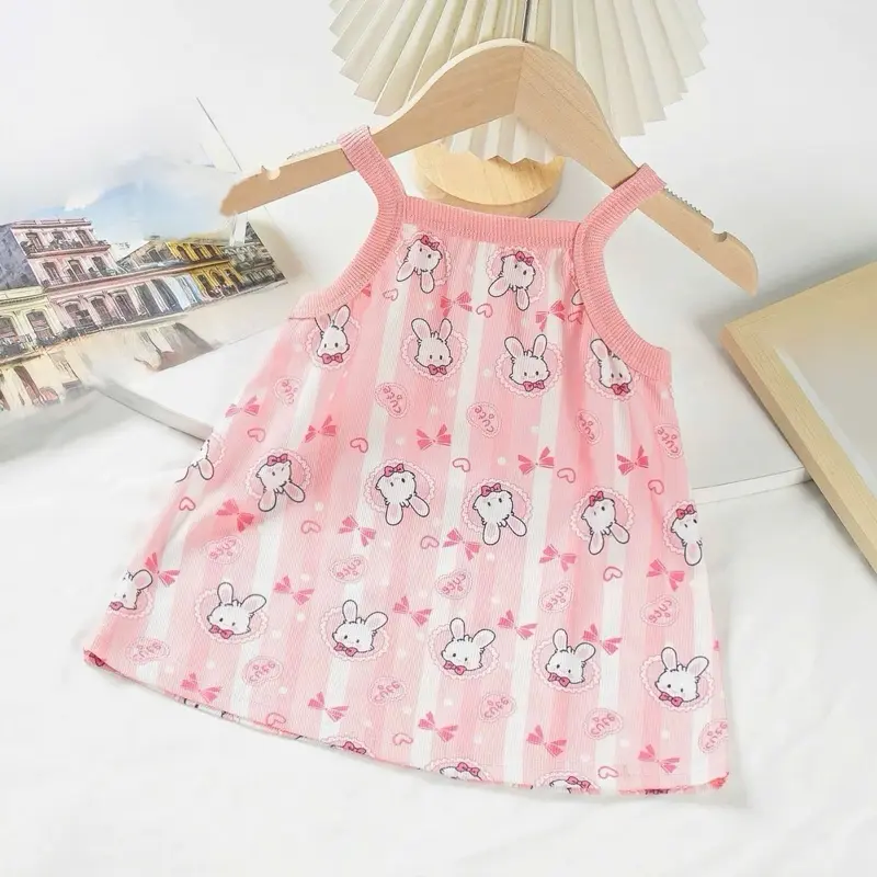 Váy 2 dây cho bé gái chất thun lạnh mềm mát xinh cho bé 9-35kg (H6) 0