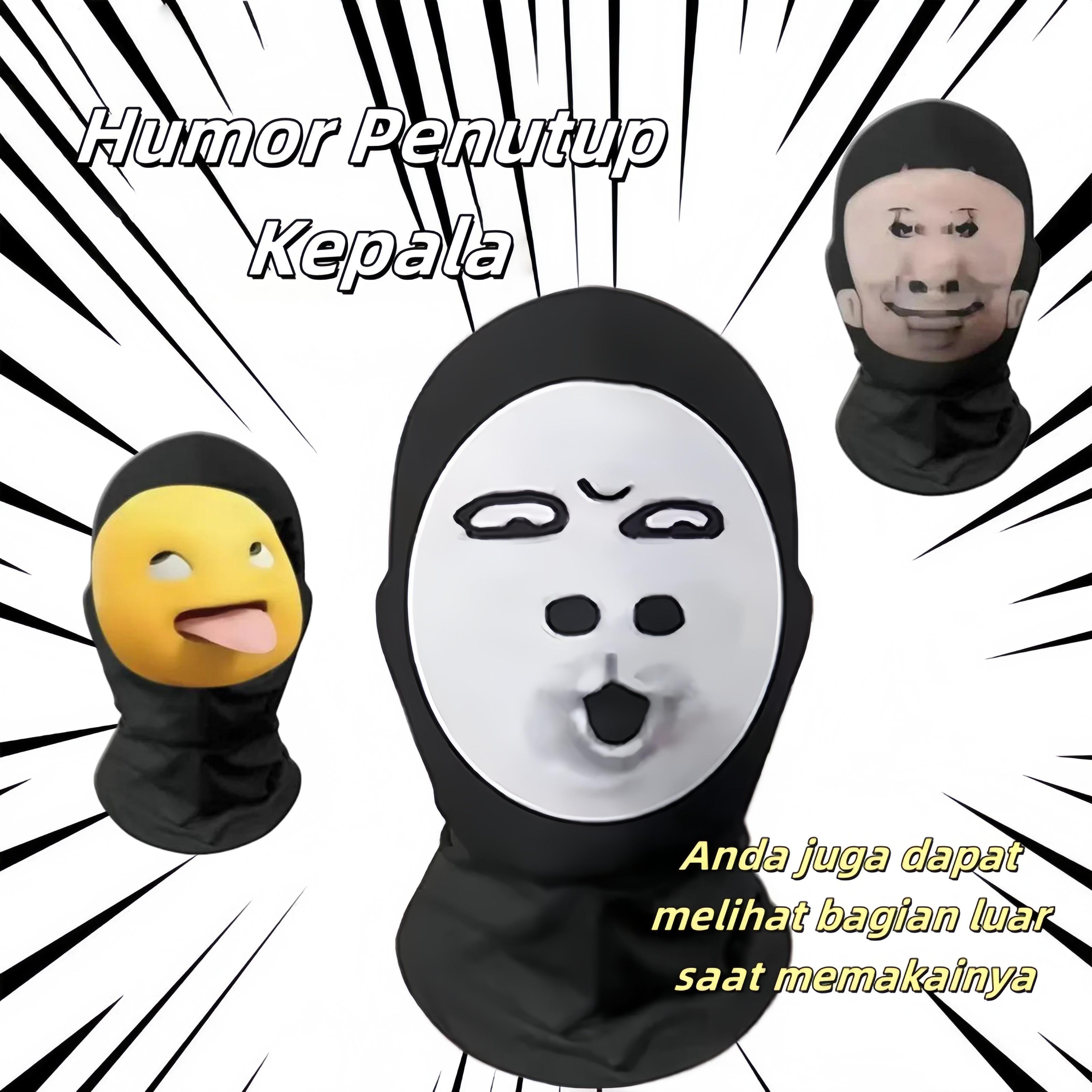 【READY】Topeng Ugly Face Lucu - Masker Ekspresi Wajah Abstrak Unik & Kreatif-Motor Pelindung Sinar Matahari Topeng-Aktivitas Outdoor-Couple Mask Bisa Melihat Ke Luar Mainan COD