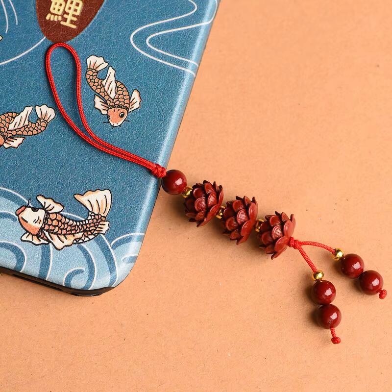 Product Introduction of Handmade Beaded Lotus Key Pendant Case Lanyard Art Culture Mobile Phone Chain Multi-style Travel Unisex Smartphone Cellphone Luxury 0