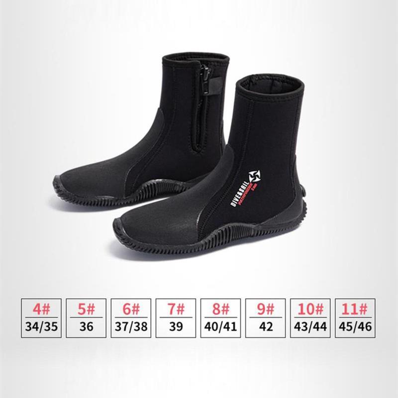 Product Introduction of 5mm Diving Boots, Adult Non Slip Sole Cold Proof Warm Water Shoes Comfortable Wetsuit Boots for Rafting Swimming Water Sports Beach Surfing 0