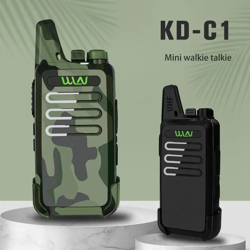COD HT WLN KD-C1 16 CHANNEL FREE HEADSET EARPHONE WALKIE TALKIE UHF JARAK JAUH PORTABLE HANDY TALKY 5KM 10KM Black Antena 1