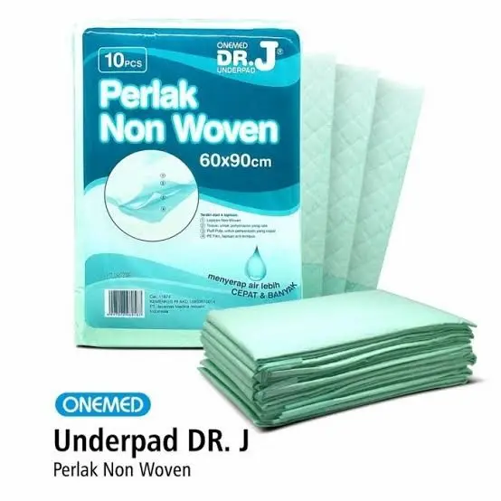 Underpad Dr J Onemed Pad Perlak Ukuran Besar 60 x 90 cm isi 10 Lembar 0