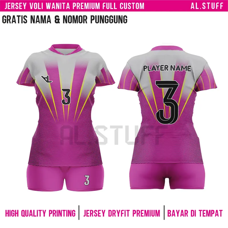 Jersey Voli Putri Premium Terbaru Gratis Nama dan nomor punggung  Full Printing Set Putri cewek 1