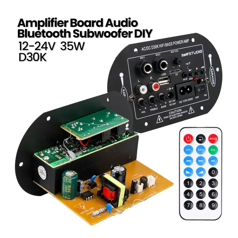 Amplifier Board Audio Bluetooth USB FM Radio TF Player Subwoofer DIY 35W Bass 0