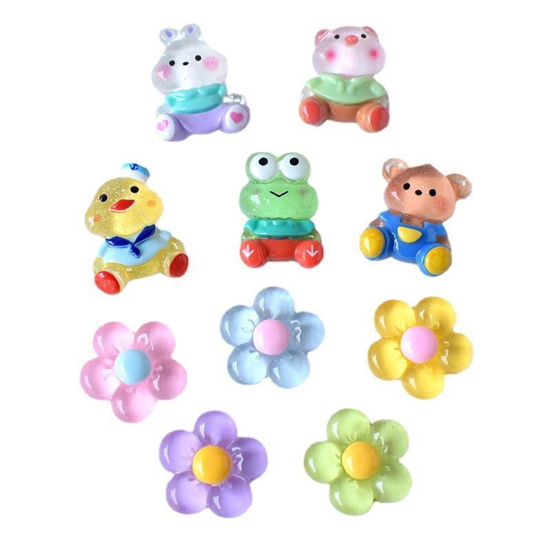Phụ Kiện Resin Hoa Trong Suốt, Thiết Kế Hình Heo Và Ếch Dễ Thương, Kẹp Tóc, Keo Kem, Ốp Điện Thoại, Sản Xuất Vật Liệu Tự Làm Diy 4