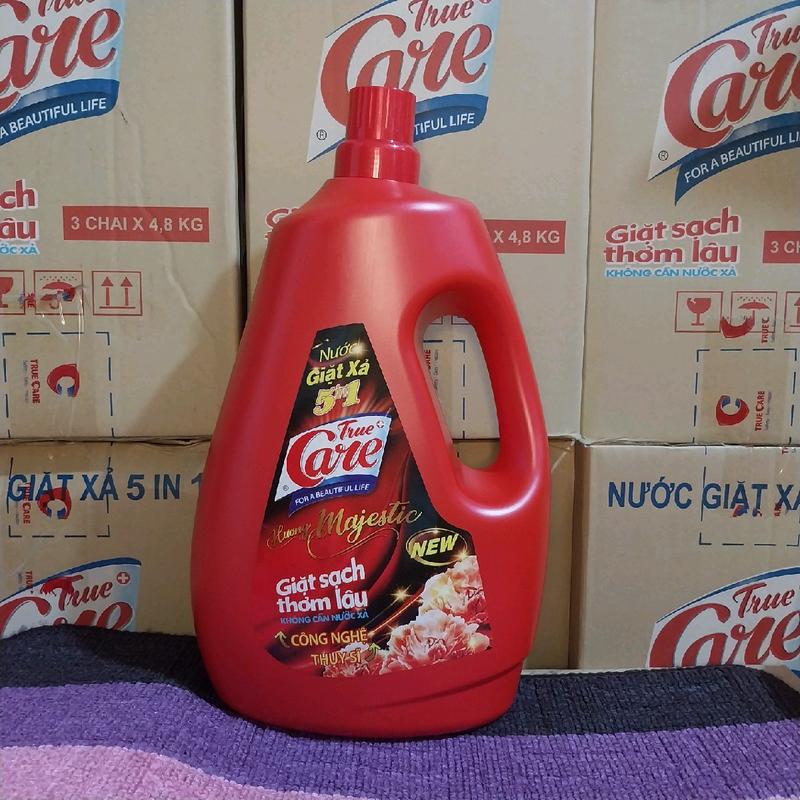 Nước giặt xả 5in1 True Care can 3.6kg, can 4.8kg - hương nước hoa thơm quý phái và sang trọng, Giặt Sạch và thơm lâu không cần dùng nước xả vải, Làm Sạch. Nước giặt quần áo thơm 6