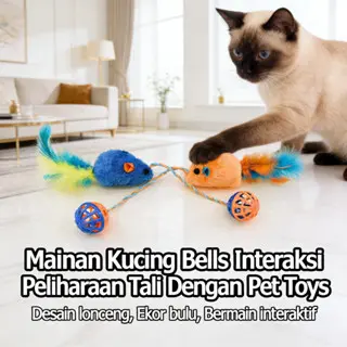 Mainan Interaktif Kucing Berkualitas Bola Suara Tikus Mainan Aksesoris Gigitan Model XYZ 10cm x 15cm untuk Kucing Energi Penuh