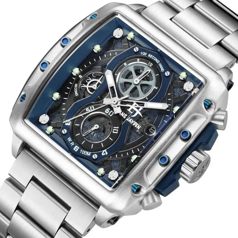 DISKON jam tangan ! Evans Jayden Jam Tangan Pria 9550 Rantai Stainless Steel Kaca Sapphire Chronograph Water Resistant 10 ATM Watches 1