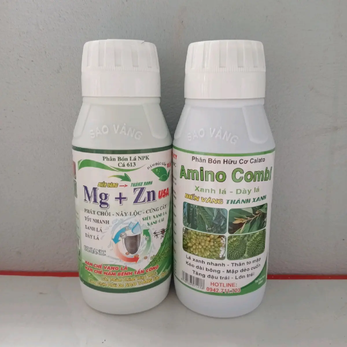 Combo 1 chai phân bón lá Mg kẽm+ 1 chai phân bón lá amino combi chai 500ml