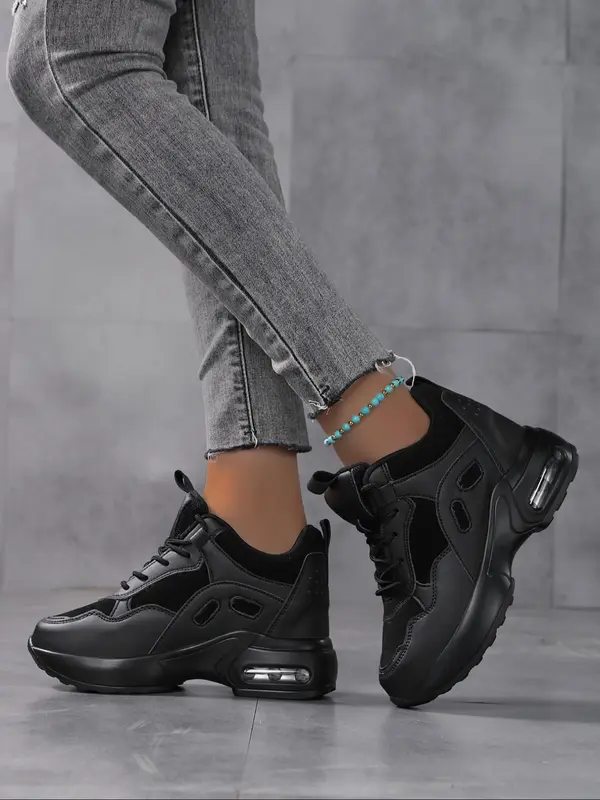 2024 Women's Colorblock Lace Up Low Top Trainers, Casual Comfortable Breathable Mesh Sports Walking Shoes for Summer 2024, Chunky Sneakers for Travel 7