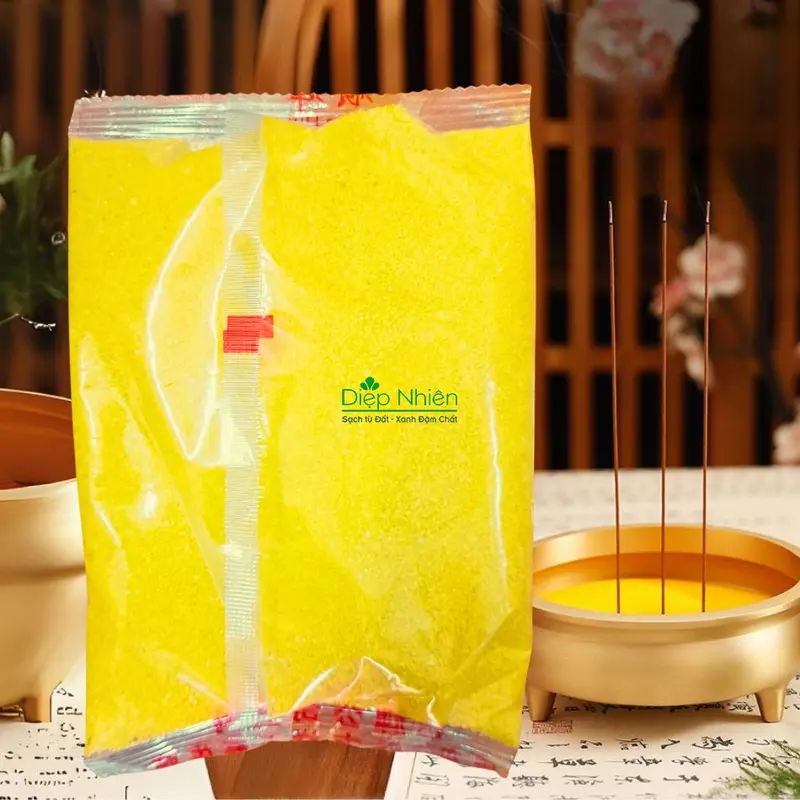 [ 05 Kg ] Cát thay lư hương màu vàng trang trí bát hương bàn thờ 1