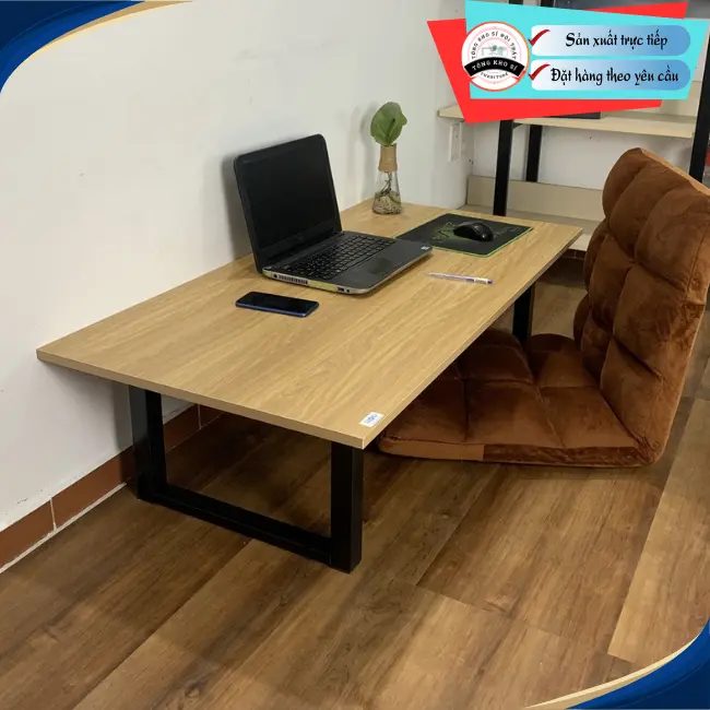 Bàn làm việc gấp gọn , bàn học ngồi bệt, bàn bệt kiểu nhật , chân bàn gấp gọn , đã lắp ráp sẵn 0