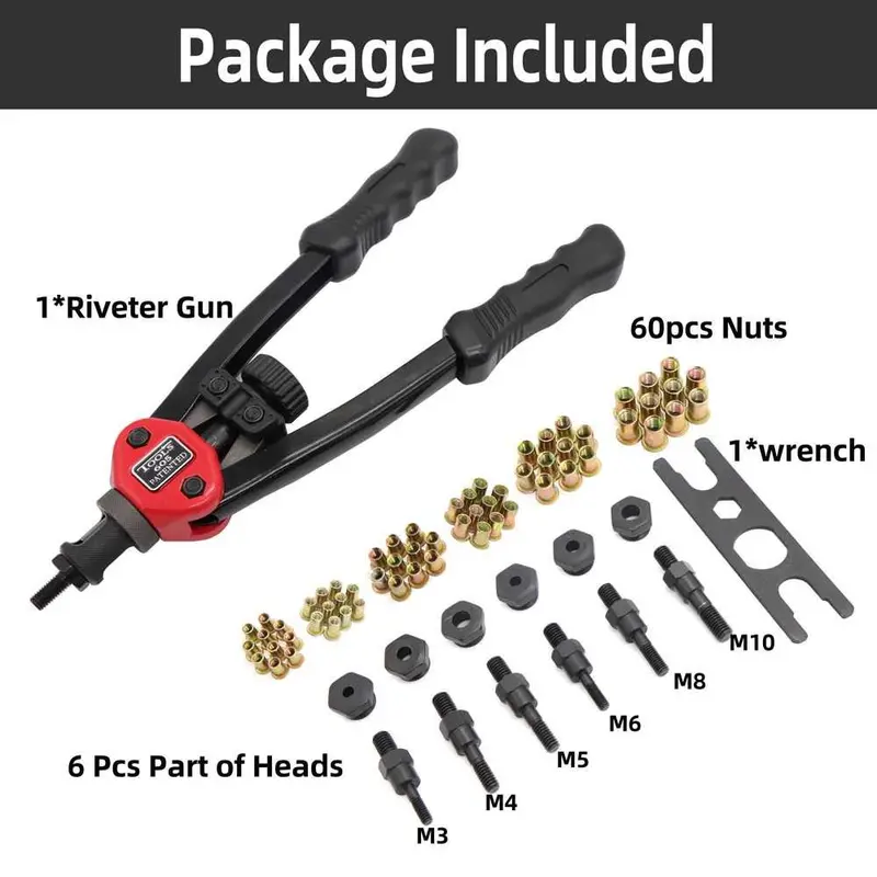 Jual Hand Threaded Riveter Nuts Guns with Nuts 605 60PCS - BT605 4