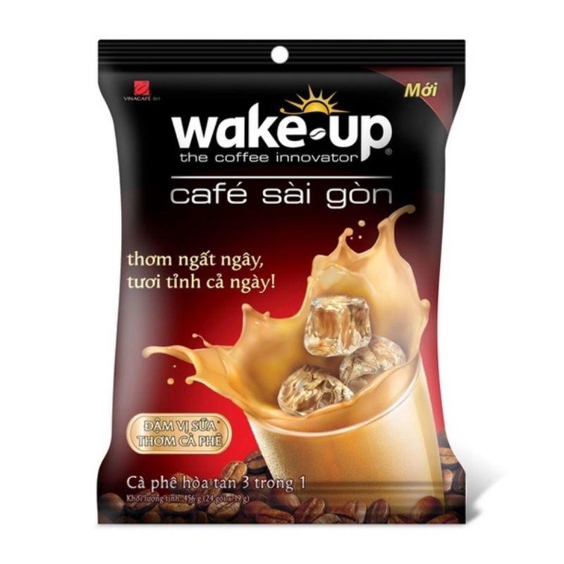 Cafe Wake Up Sài Gòn 3 trong 1 bịch 456g(24 gói x19g) Coffee Cà Phê