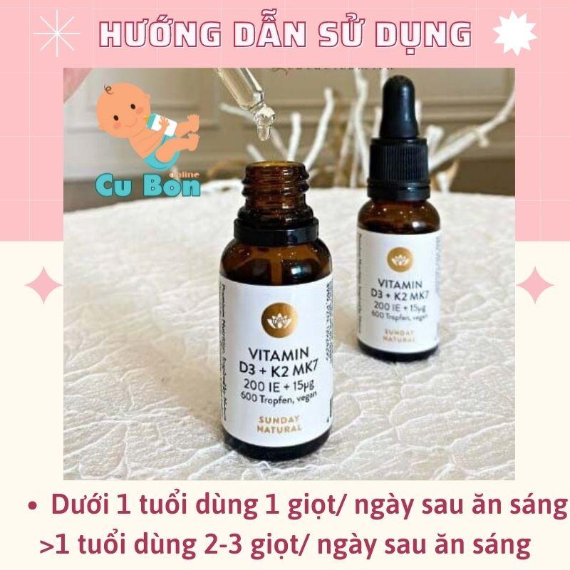 Product Introduction of Vitamin D3 K2 MK7 Đức 200IE Sunday Natural dạng giọt 20ml 9