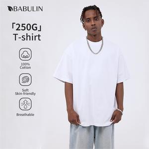 BABULIN NEW Pure cotton T-shirt Unisex Oversized 260g Plain shirt Soft and breathable Holds shape