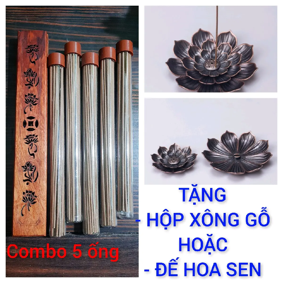 combo 5 óng đàn trầm hương không tăm - trầm thanh