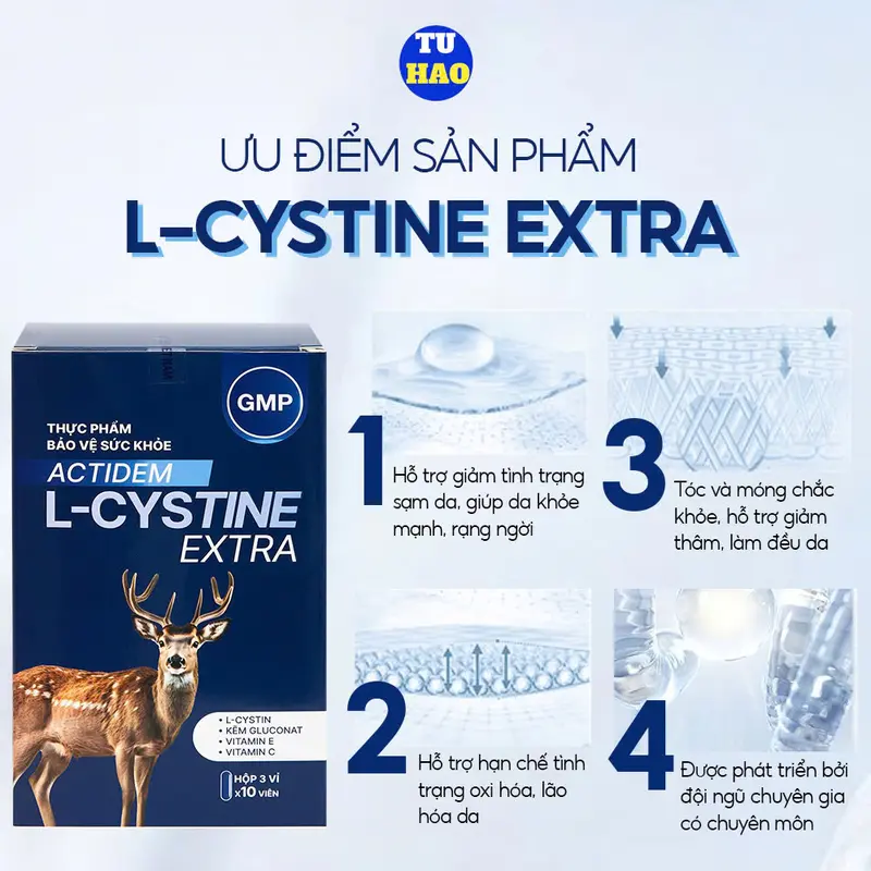 VIÊN UỐNG ACTIDEM L-CYSTINE EXTRA HỖ TRỢ LÀM ĐẸP DA 30 VIÊN 1