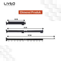Gambar Jemuran Dinding Baju Alumunium Liveo LV-308 / Jemuran Lipat Gantung - Black dari Liveo Household Kota Administrasi Jakarta Utara 3 Tokopedia