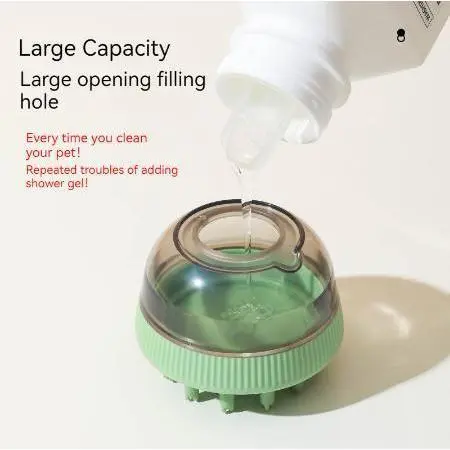 Bàn Chải Tắm Cho Thú Cưng, Bàn Chải Tắm Silicon, Bàn Chải Làm Sạch Và Làm Đẹp, Thích Hợp Cho Mèo Và Chó, Bình Đựng Dầu Gội Đầu, Bàn Chải Làm Đẹp 2