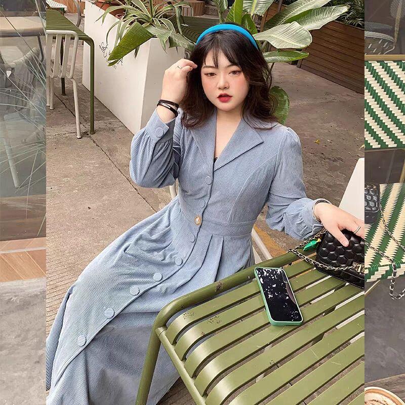 Product Introduction of Dress Korduroi Wanita Musim Gugur Gaya Korea Baru Desain Kerah Rok Panjang Manis Biru Merah Midi Putih Casual Gaun Retro Sifon Pendek Mini 19