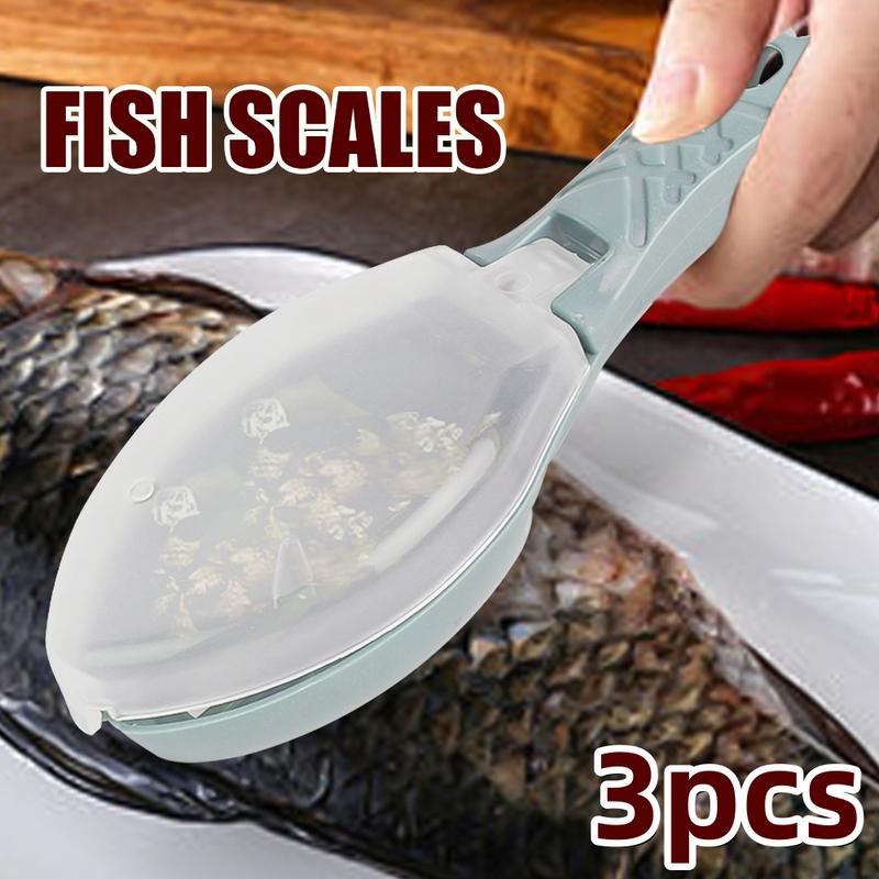 3/1Pcs Stainless Steel Blade Fish Scale Scrapers with Cover Home ...