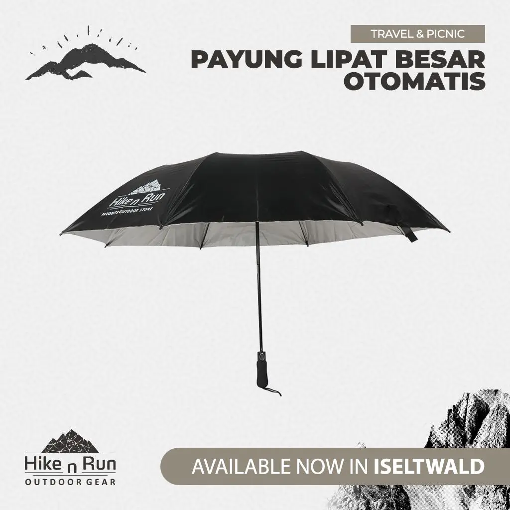 PAYUNG LIPAT KECIL BESAR OTOMATIS HIKE N RUN KINGCOFFEE ANTI UV LIPAT DUA PREMIUM