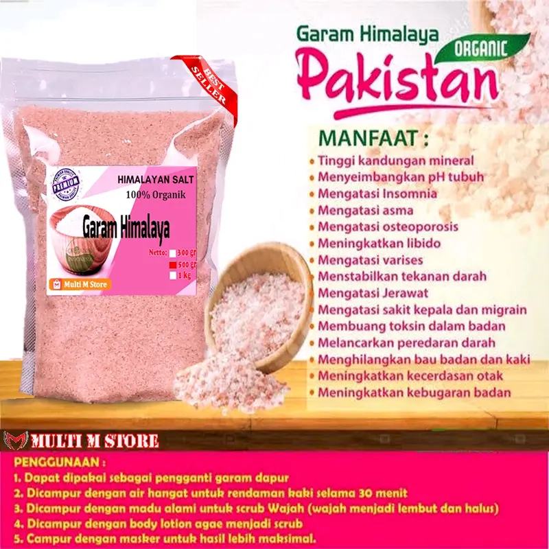 500 Gram Garam Himalaya Kualitas Pilihan| Produk Original | Himalayan Pink Salt Fine 6