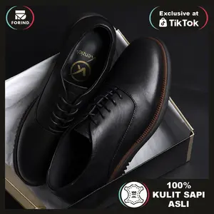 London 2.0 Black | 39-45 | Sepatu Pantofel Kulit Asli Hitam Formal Kerja Pantopel Pria Ori | FORIND x Kenzios