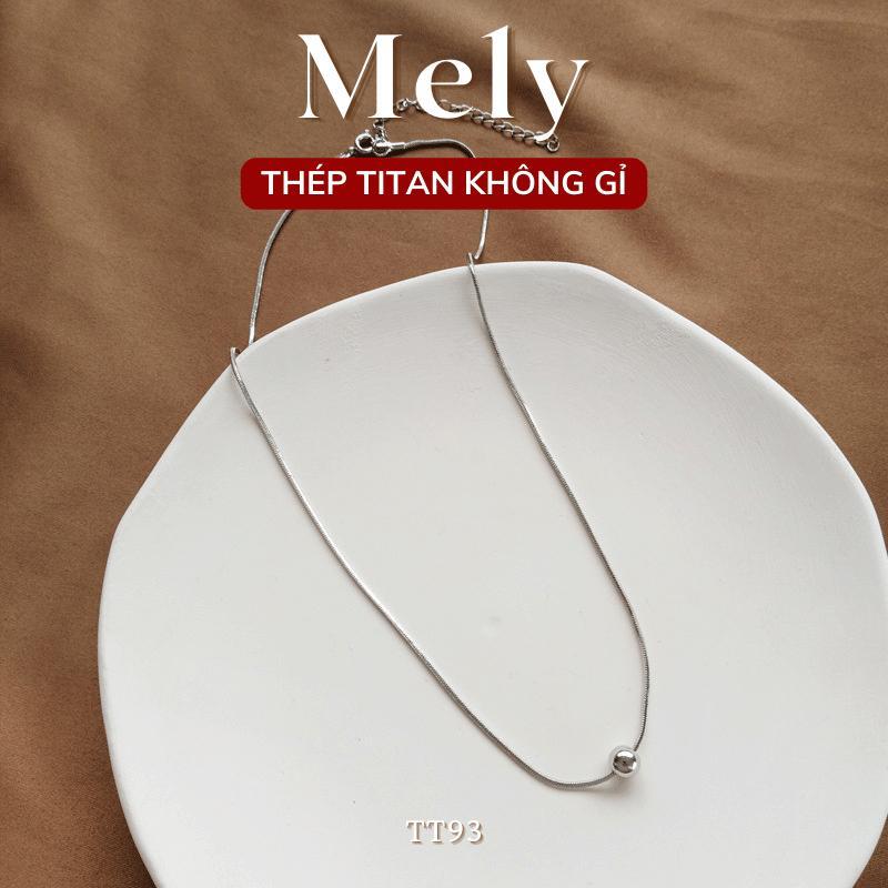 [KHÔNG ĐEN GỈ] Dây chuyền nữ thép Titan mạ vàng dây mì mặt bi Trang Sức thời trang phong cách thời trang Unisex - Mely TT93