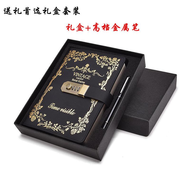 Sổ tay bảo vệ mật khẩu cổ điển Sổ nhật ký dễ thương cho học sinh có khóa Sổ tay dày Sổ tay Sổ tay Văn phòng phẩm 5