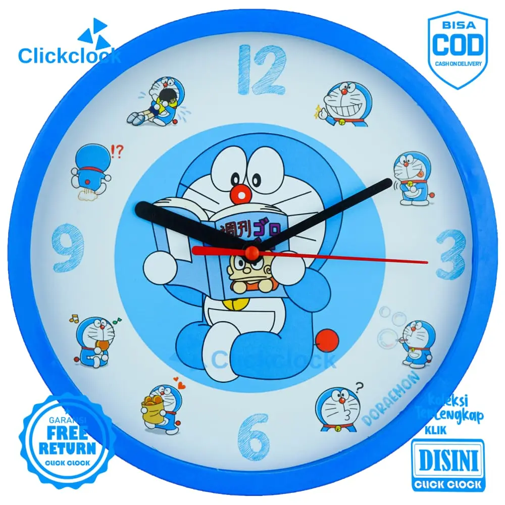Jam Dinding Karakter anak Baca Komik Doraemon NN1222