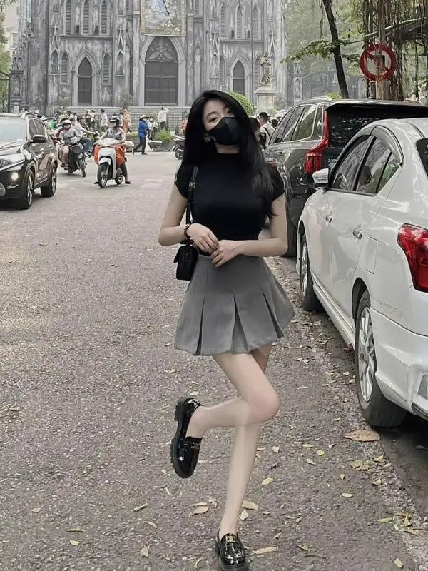 [XẢ KHO LIVE] Chân Váy Midi Dáng Ngắn Ly To Hottrend Nữ Tính TA-5322 - Thời Trang Nữ - Women Đen Đen 3