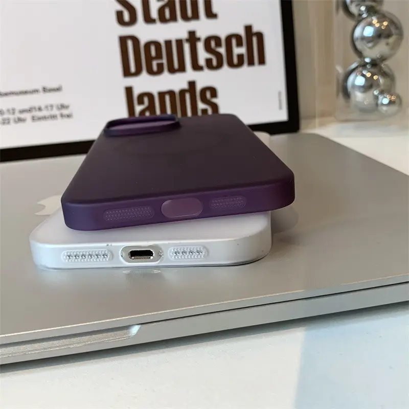 Ốp Điện Thoại Trong Suốt Nhám Siêu Mỏng, Hút Từ Tính, Tương Thích Với iPhone 11 12 13 14 15 PRO MAX Và 14 Plus Phụ Kiện 3