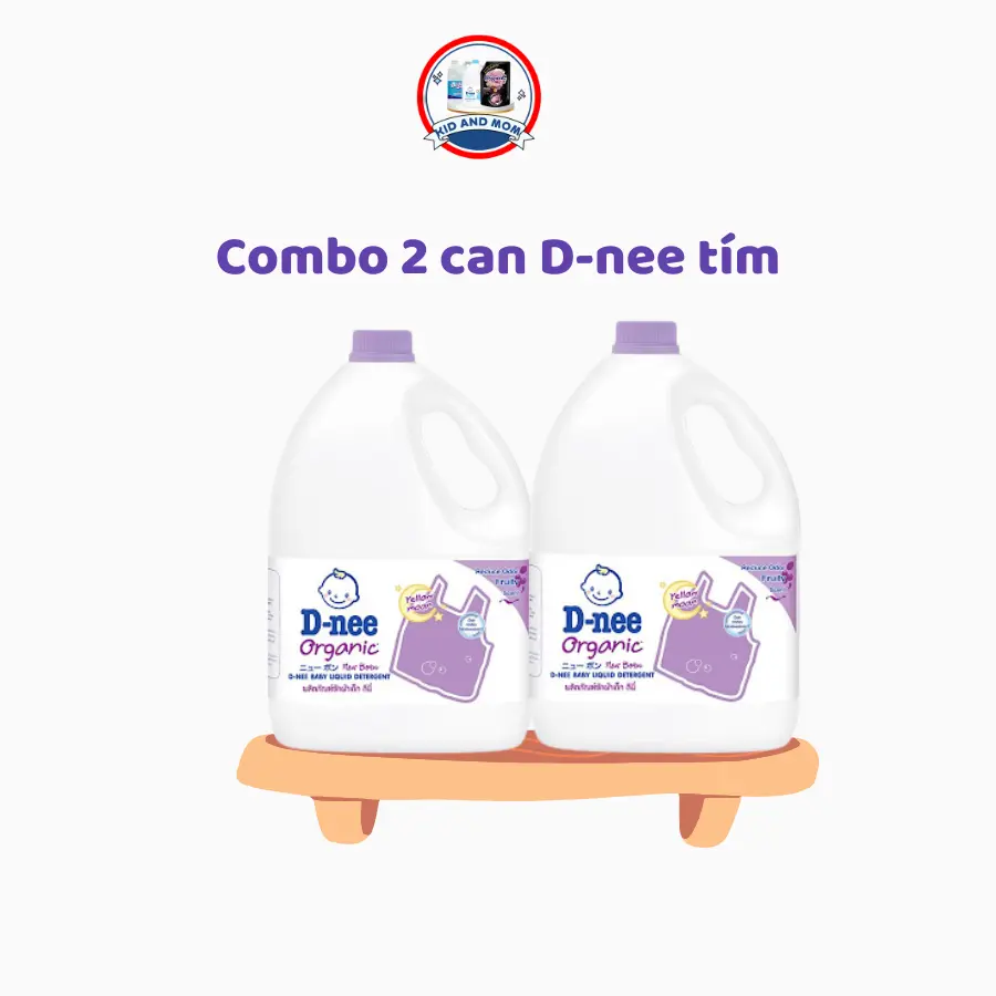 Combo 2 can D-nee Organic Thái Lan màu Tím nuoc  giat