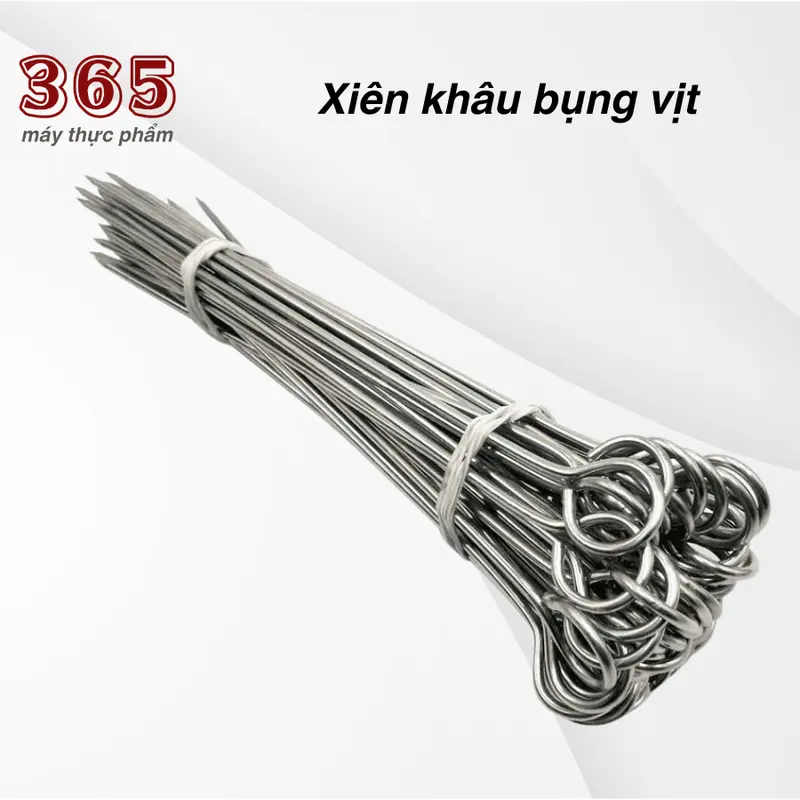 Combo 10 xiên khâu bụng vịt, kim khâu bụng vịt quay, xiên thịt mini dài 17cm lu 0