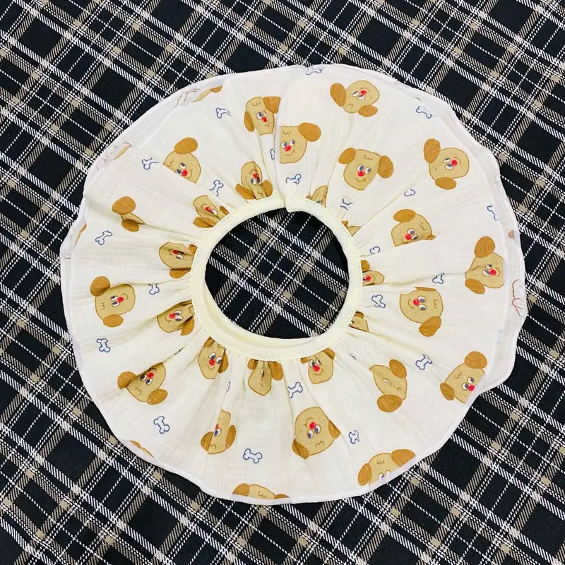 Set 5 Yếm TRÒN xô 2 lớp muslin siêu thấm hút và mềm mỏng cho bé vòng cổ rộng rãi 2 nấc bấm 3