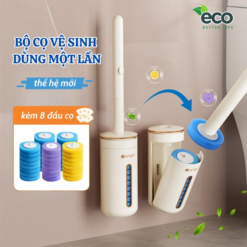 Bộ cọ vệ sinh dùng một lần nâng cấp mẫu 2024, Cọ toilet ECO xoay 360 thế hệ mới có đầu cọ thay thế 1