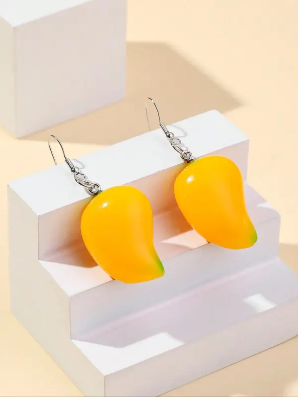 Cute Mango Design Dangle Earrings, Fashionable Jewelry for Women & Girls, Trendy All-match & Exquisite Jewelry for Birthday Gift 3