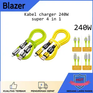Blazer 4 in 1 240W 5A 1 Data Cable. USB ToType-C2M/Type-C To iOS Multi-Charge Zinc Alloy Data Cable
