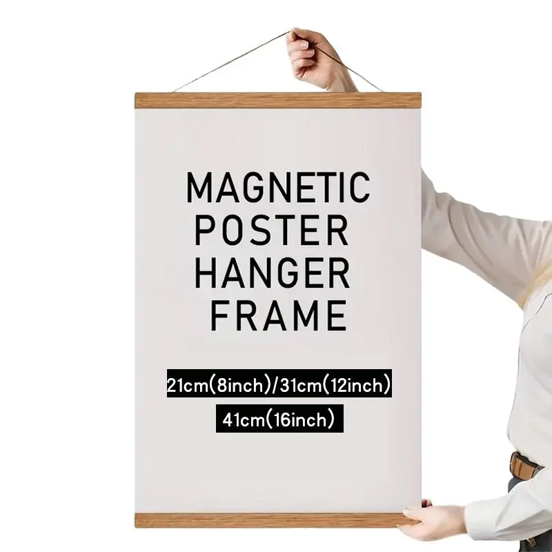 Magnetic Picture Hanging Frame, 1 Count Picture Clip Frame, Wooden Picture Frame, Living Room and Bedroom Wooden Picture Frame, Wall Art Decoration, Room Decor Ideas