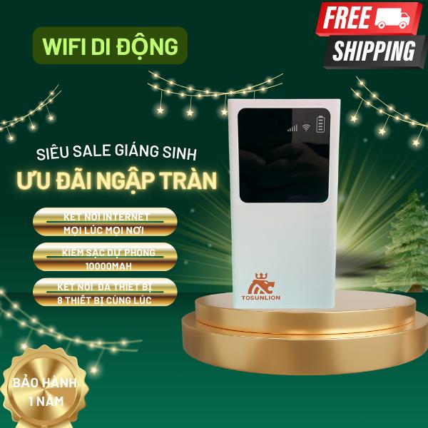 Bộ Phát Wifi Di Động  Kiêm Sạc Dự Phòng 10000mAh Kết Nối Tối Đa 8 Thiết Bị Nhỏ Gọn Tiện Lợi, Không kén Sim
