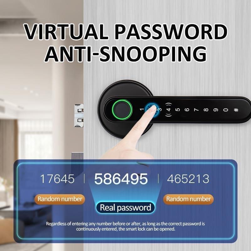 Product Introduction of Fingerprint Keyless Entry Door Lock Touchscreen Keypad Deadbolt Lock Reversible Handle Key Code Biometric Home Bedroom 4
