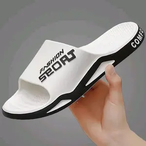 Sandal Pria Cowok Slip On Karet Selop Warna Putih Hitam Hijau Kuming Abu-abu Biru Navi Black Gold Available Size 39-44 Sendal Shoes