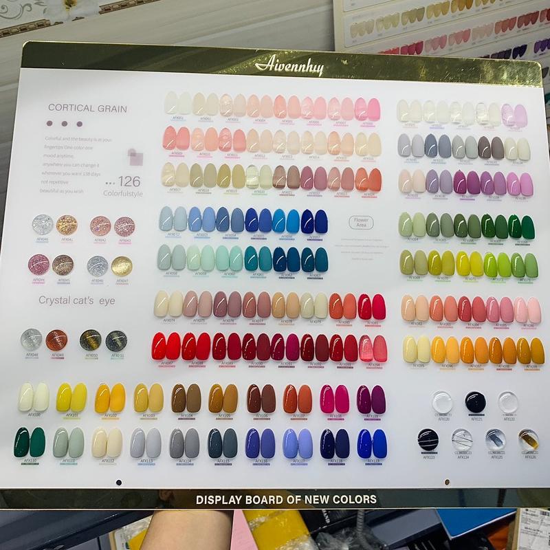 Set sơn Aivennhuj 126 màu có thạch nhũ mắt mèo gel xi măng gel nhện gel metan