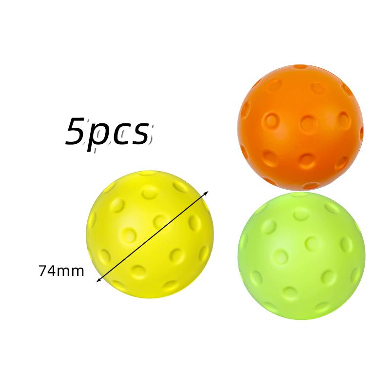 5PCS Bola Pickleball Anti Stress PU 74mm Pickle Ball Bola Pickleball Senyap Dan Minim Kebisingan Untuk Latihan Pickleball Dan Latihan Di Luar Ruangan