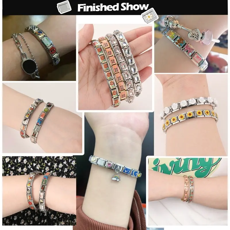 Vòng Dây Chuyền Charm Ý, Thời Trang, Thiết Kế Mặt Trăng Biển Xanh, Ngôi Sao, Mắt Quỷ, Mèo, Trái Tim Trong Mơ, Phù Hợp Với Vòng Tay 9mm, Thích Hợp Để Tự Làm vòng tay  ô vuông vòng  italian tại nhật 5